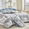 Unyqoos® Luxe driedelig beddengoedset met bloemenpatroon voor tweepersoonsbed