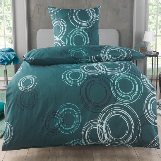 550x550-15524.jpg Unyqoos® Stijlvol Katoenen Beddengoed met Cirkelpatroon en Ritssluiting 135 x 200 cm