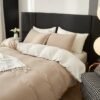Unyqoos® Luxe en omkeerbare katoenen dekbedovertrekset voor tweepersoonsbed