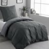 Unyqoos® Zacht en strijkvrij microvezel beddengoed met gestreept antraciet patroon