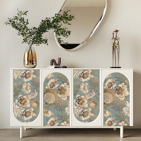550x550-15630.jpg Unyqoos® Zelfklevend vinyl behang met gouden bloemenmotief voor diverse kamers