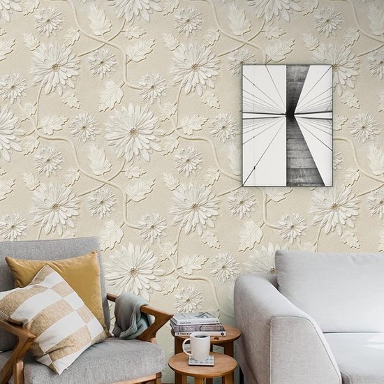 Unyqoos® Decoratieve zelfklevende vinyl behangrol met botanisch patroon en 3D-effect