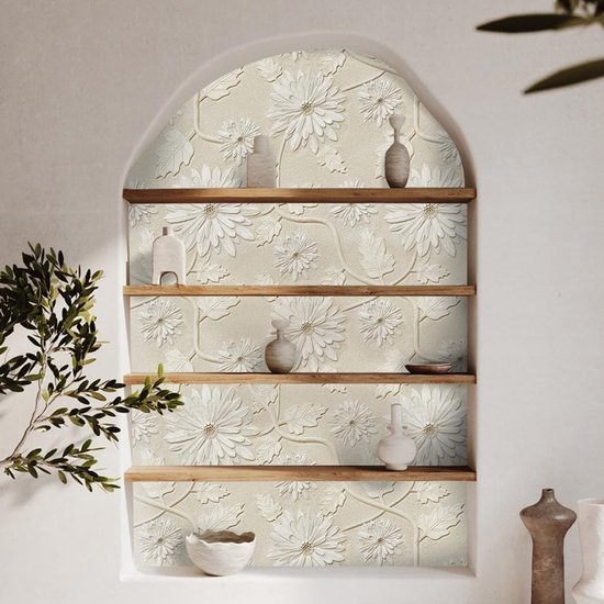 Unyqoos® Decoratieve zelfklevende vinyl behangrol met botanisch patroon en 3D-effect
