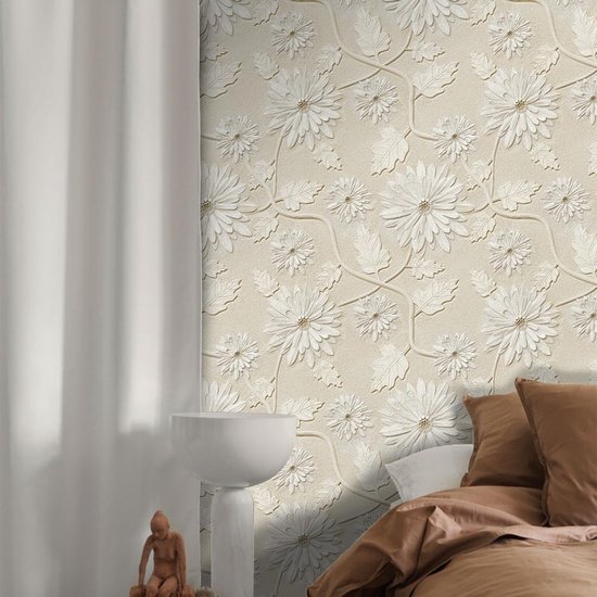 Unyqoos® Decoratieve zelfklevende vinyl behangrol met botanisch patroon en 3D-effect