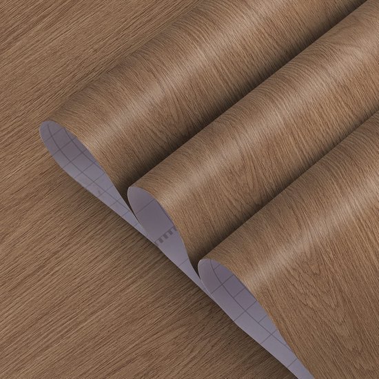 Unyqoos® Waterbestendige Bruine Houtnerf Zelfklevende Plakfolie voor Meubel- en Woondecoratie
