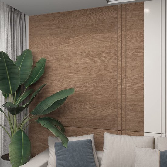 Unyqoos® Waterbestendige Bruine Houtnerf Zelfklevende Plakfolie voor Meubel- en Woondecoratie