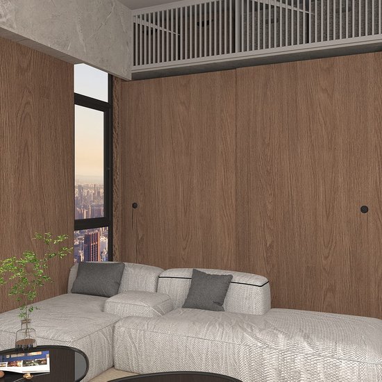 Unyqoos® Waterbestendige Bruine Houtnerf Zelfklevende Plakfolie voor Meubel- en Woondecoratie