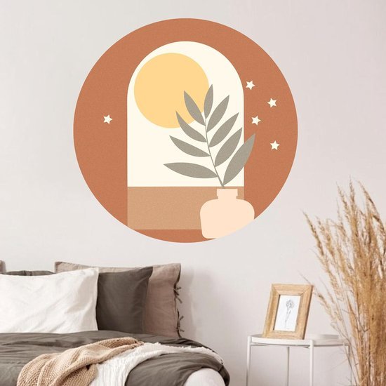 550x550-15689.jpg Unyqoos® Zelfklevende decoratieve muurstickers met zonnige cirkels en plantenmotief