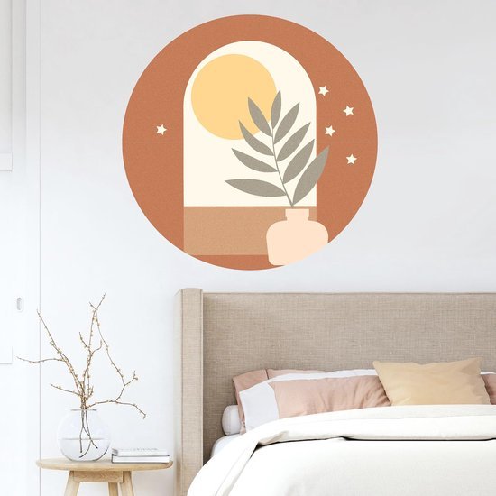 550x550-15693.jpg Unyqoos® Zelfklevende decoratieve muurstickers met zonnige cirkels en plantenmotief