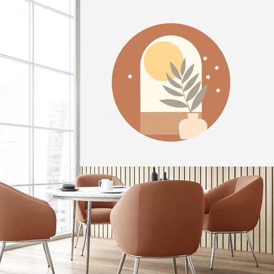 550x550-15694.jpg Unyqoos® Zelfklevende decoratieve muurstickers met zonnige cirkels en plantenmotief