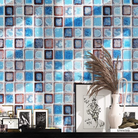 Unyqoos® Waterdichte zelfklevende mozaïektegelstickers voor badkamer en keuken 40 cm x 2 m