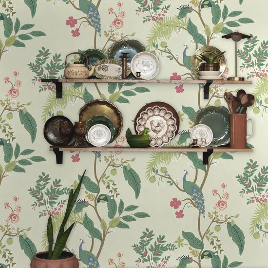 550x550-15726.jpg Unyqoos® Waterdicht zelfklevend vintage behang met vogel- en bloemenpatroon