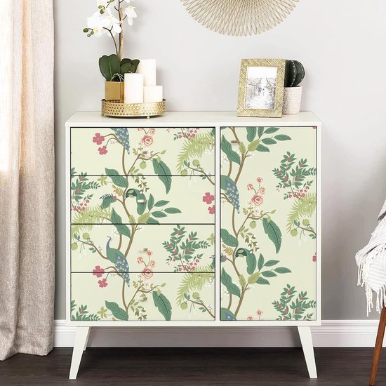 550x550-15730.jpg Unyqoos® Waterdicht zelfklevend vintage behang met vogel- en bloemenpatroon