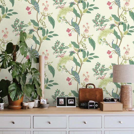 550x550-15731.jpg Unyqoos® Waterdicht zelfklevend vintage behang met vogel- en bloemenpatroon