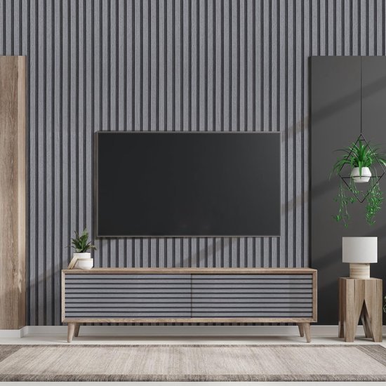 Unyqoos® Stijlvolle Grijze Zelfklevende Houtlook Behangfolie voor Muren en Meubels, 44 x 600 cm