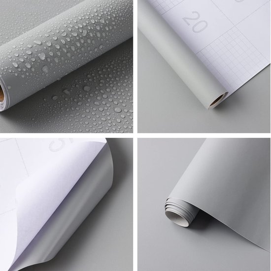 Unyqoos® Waterdichte Mat Lichtgrijze Zelfklevende Meubelfolie voor Diverse Oppervlakken, 40 x 300 cm
