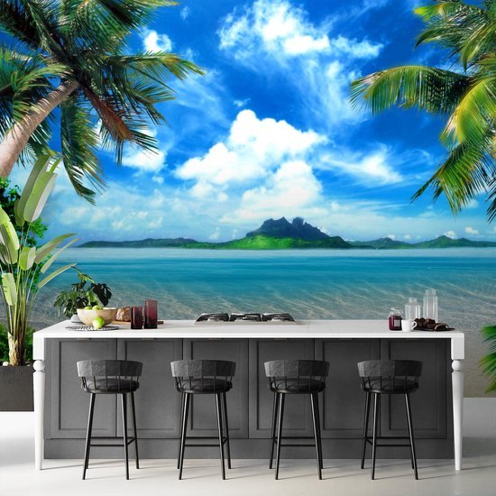 Unyqoos® Hoogwaardig vliesfotobehang met adembenemend meerlandschap 308x220 cm