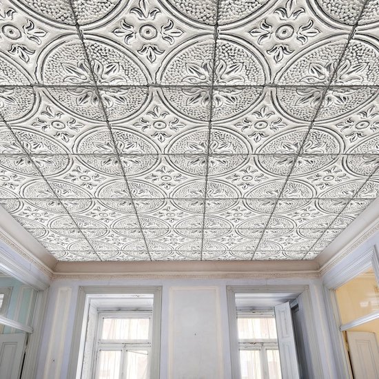 550x550-15854.jpg Unyqoos® Zelfklevende grijze vintage tegel-look wandfolie voor diverse oppervlakken