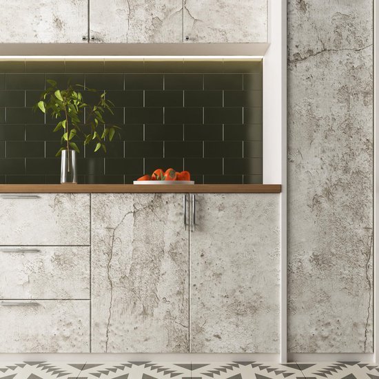 Unyqoos® Zelfklevende wandfolie in betonlook voor veelzijdig interieurdesign
