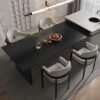 Unyqoos® Zelfklevende Meubelfolie in Houtlook voor Diverse Oppervlakken - Mat Zwart 30 x 200 cm