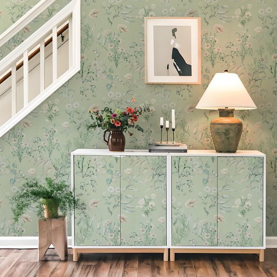 550x550-15954.jpg Unyqoos® Stijlvol zelfklevend vinylbehang met bloemenmotief voor elke ruimte 44,5 x 500 cm