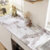 Unyqoos® Stijlvolle Onyx Witte Marmerfolie voor Interieurdecoratie en Makkelijk Onderhoud