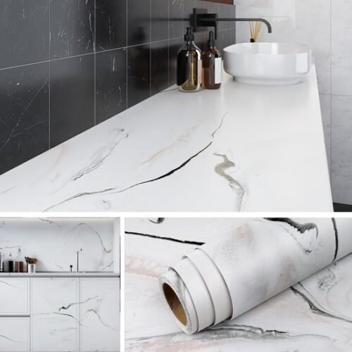 Unyqoos® Zelfklevende waterdichte folie voor keuken en meubels in marmerlook 40 cm x 2 m