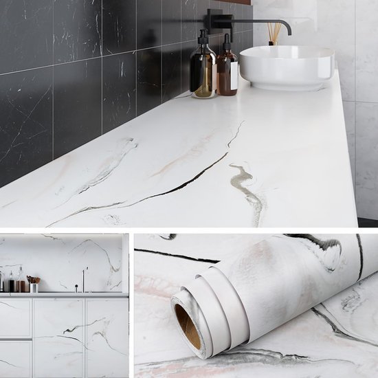 Unyqoos® Zelfklevende waterdichte folie voor keuken en meubels in marmerlook 40 cm x 2 m