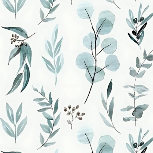 Unyqoos® Blauw zelfklevend behang met bladeren voor interieurdecoratie