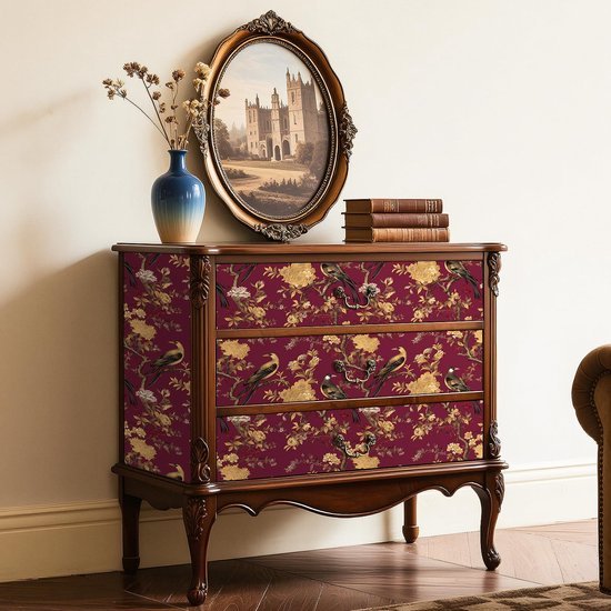 550x550-16072.jpg Unyqoos® Zelfklevende decoratieve folie met bloemenpatroon voor meubels en wanden