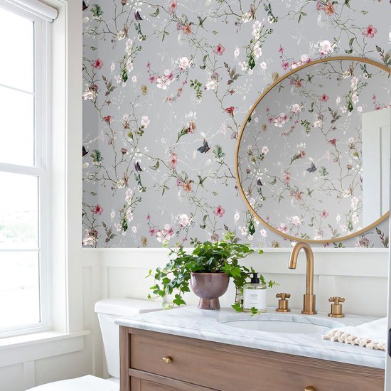550x550-16094.jpg Unyqoos® Zelfklevend bloemenbehang met vintage vlinderpatroon voor elke ruimte