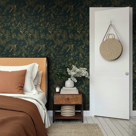 550x550-16134.jpg Unyqoos® Waterdicht zelfklevend bloemenbehang met gouden accenten voor interieurdecoratie