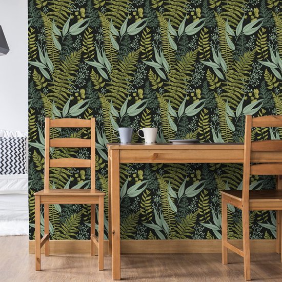 550x550-16158.jpg Unyqoos® Zelfklevend tropisch behang met palmbladeren voor stijlvolle interieurvernieuwing