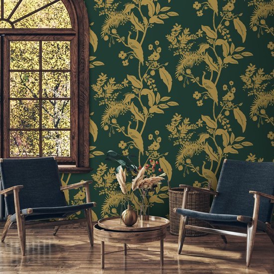 Unyqoos® Waterdicht zelfklevend behang met vogels en bladeren voor vintage decoratie 44 cm x 3 m