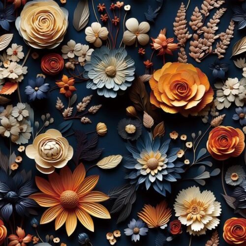 550x550-16216.jpg Unyqoos® Zelfklevende bloemenbehang met 3D-effect voor woonkamer en slaapkamer