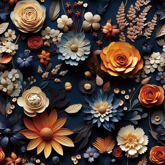 550x550-16216.jpg Unyqoos® Zelfklevende bloemenbehang met 3D-effect voor woonkamer en slaapkamer