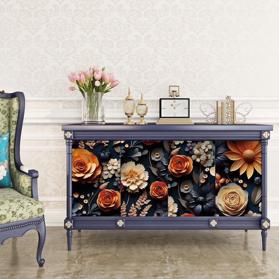 550x550-16217.jpg Unyqoos® Zelfklevende bloemenbehang met 3D-effect voor woonkamer en slaapkamer