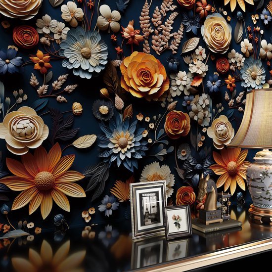 550x550-16218.jpg Unyqoos® Zelfklevende bloemenbehang met 3D-effect voor woonkamer en slaapkamer