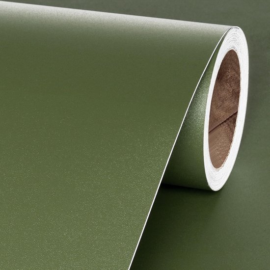 Unyqoos® Waterdichte Zelfklevende Olijfgroene Meubelfolie voor Woonkamer, Slaapkamer en Keuken 40 x 200 cm