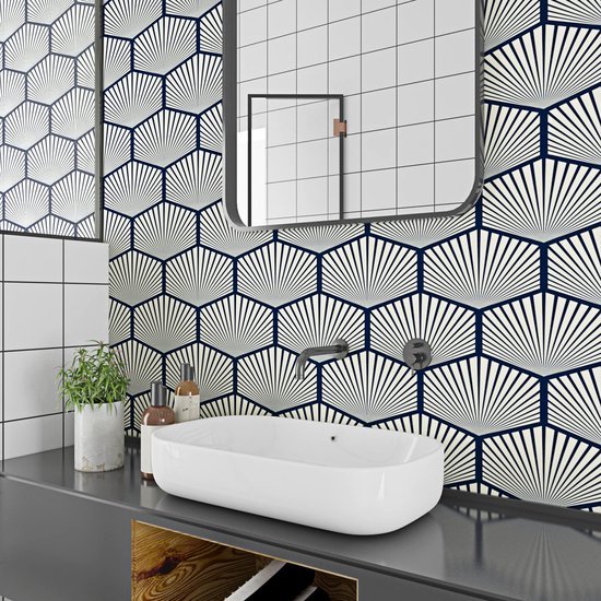 550x550-16286.jpg Unyqoos® Verwijderbaar en afwasbaar zelfklevend behang met geometrisch patroon