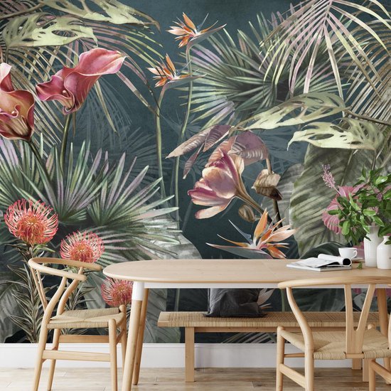550x550-16308.jpg Unyqoos® Roze bloemen fotobehang voor woonkamer of slaapkamer wanddecoratie