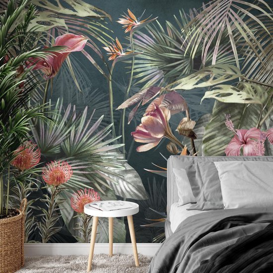 550x550-16310.jpg Unyqoos® Roze bloemen fotobehang voor woonkamer of slaapkamer wanddecoratie