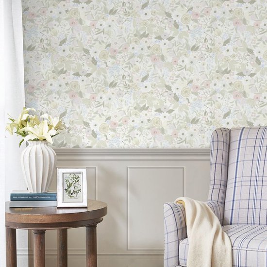 Unyqoos® Vintage Bloemenbehang Zelfklevend Vinyl voor Diverse Interieurtoepassingen, 44 x 300 cm, Beige