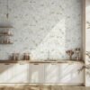Unyqoos® Vintage Bloemenbehang Zelfklevend Vinyl voor Diverse Interieurtoepassingen, 44 x 300 cm, Beige