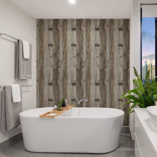 Unyqoos® Zelfklevende houtlook folie voor meubels en muren, waterdicht en krasbestendig 90 x 300 cm
