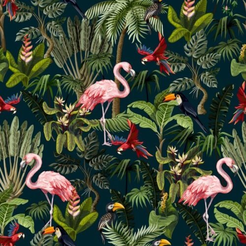 550x550-16381.jpg Unyqoos® Tropisch junglebehang met dieren en bloemen voor een exotische sfeer