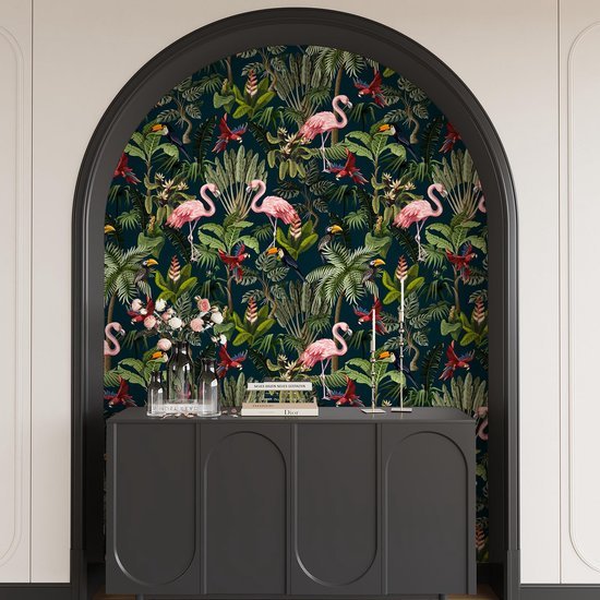 550x550-16382.jpg Unyqoos® Tropisch junglebehang met dieren en bloemen voor een exotische sfeer