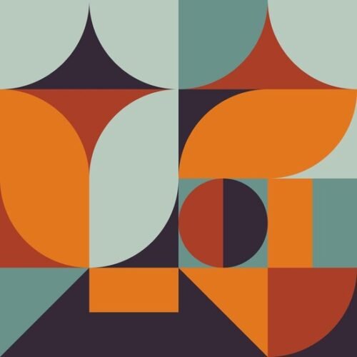 550x550-16425.jpg Unyqoos® Zelfklevend geometrisch patroonbehang met oranje en blauwe tinten voor interieurdecoratie