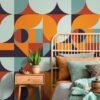 550x550-16428.jpg Unyqoos® Zelfklevend geometrisch patroonbehang met oranje en blauwe tinten voor interieurdecoratie