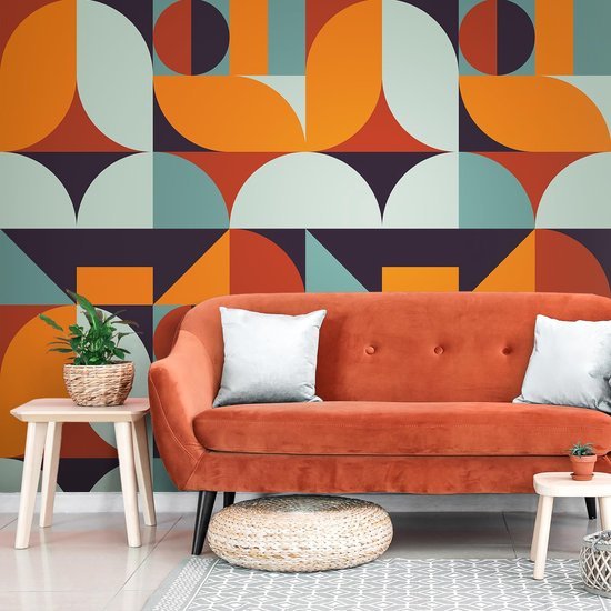 550x550-16431.jpg Unyqoos® Zelfklevend geometrisch patroonbehang met oranje en blauwe tinten voor interieurdecoratie